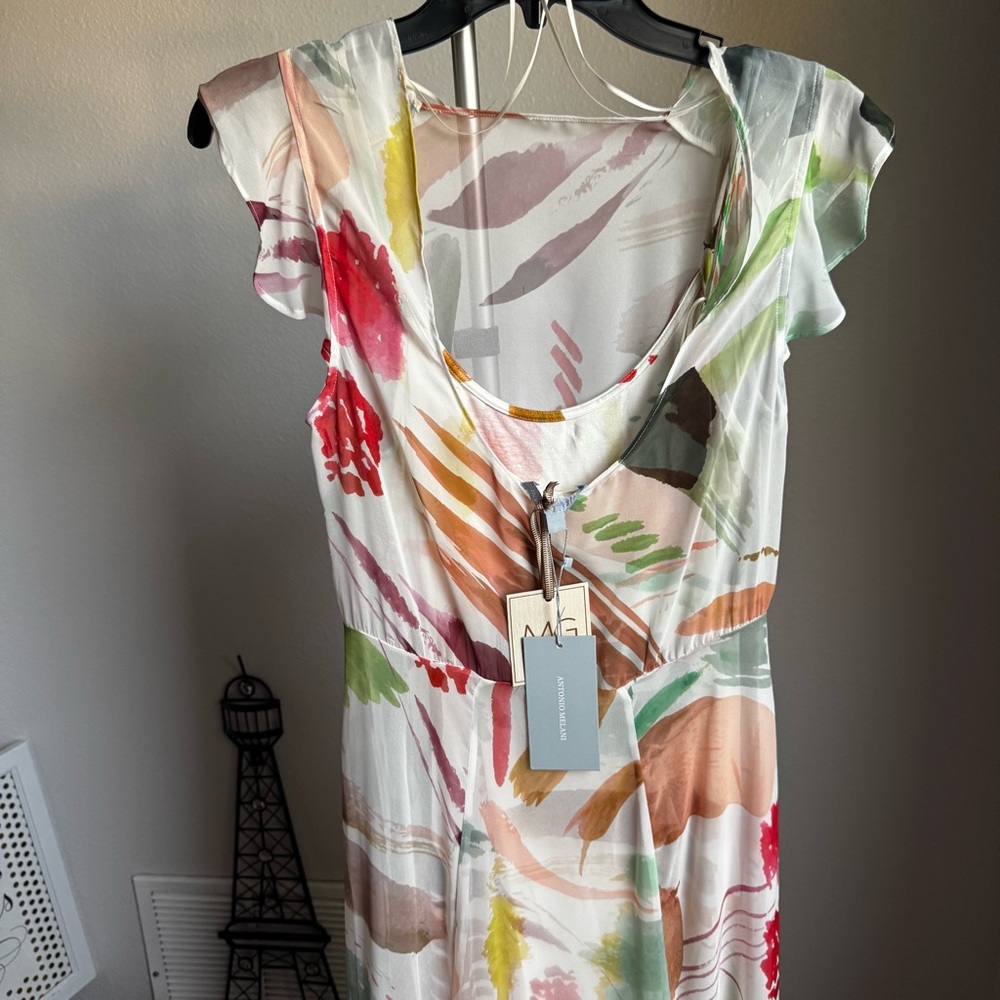 NWT Antonio Melani x M.G. Style Mal Paint Streak Maxi Dress Sz 6 - Picture 10 of 11